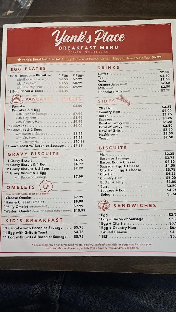 Yank's Place Menu image 3